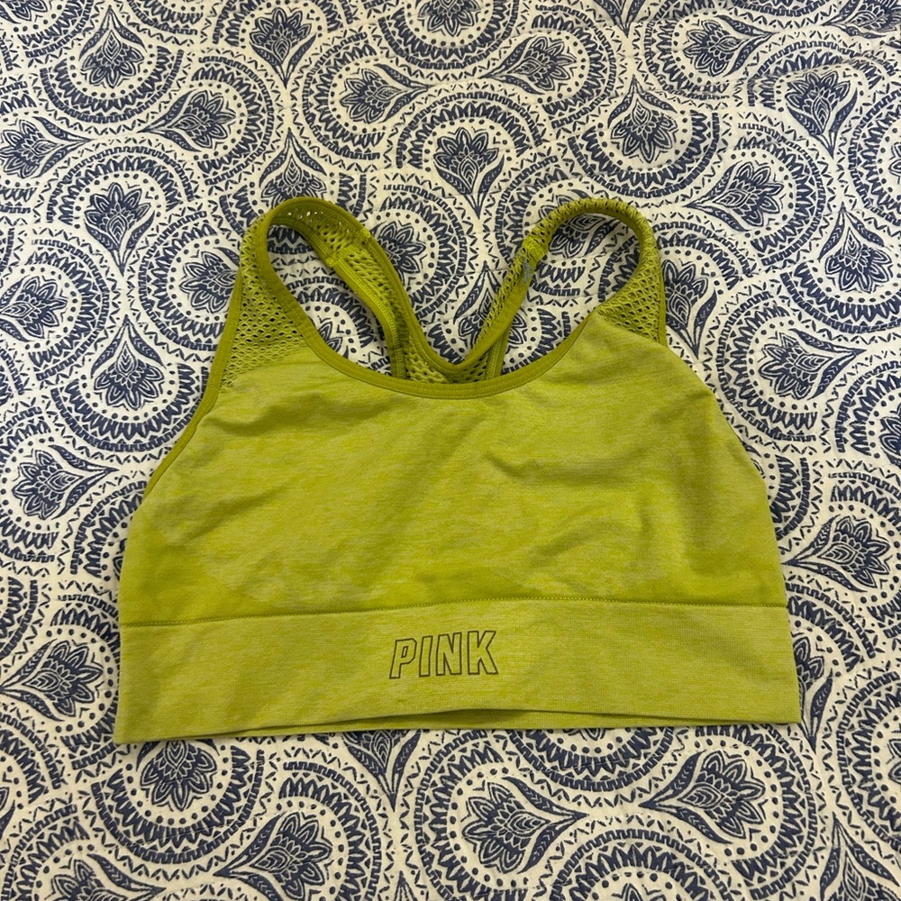 PINK Victoria's Secret Lime Sports Bra